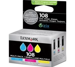 Image of Lexmark 108 Tri Colour Ink Cartridge