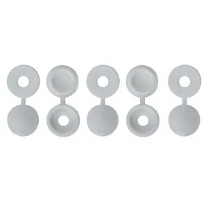 Image of B&Q White Screw cap (Dia)12mm Pack of 10
