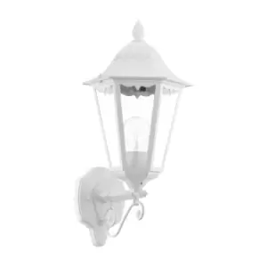Image of IP44 Outdoor Wall Light White Traditional Lantern 1x 60W E27 Porch Lamp Up