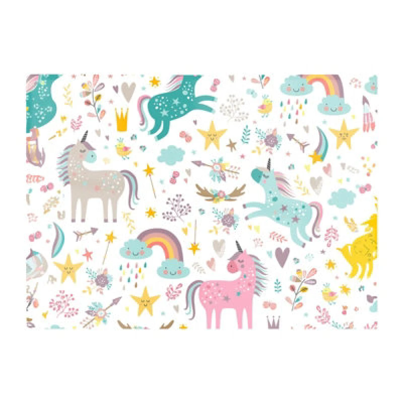 Image of Warren Reed Designer Unicorn And Rainbows Glass Chopping Board