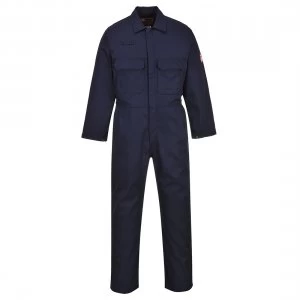 Image of Biz Weld Mens Flame Resistant Overall Navy Blue Large 34"
