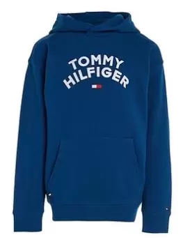 Image of Tommy Hilfiger Boys Flag Hoodie - Deep Indigo, Navy, Size 8 Years
