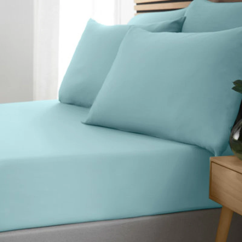 Image of Catherine Lansfield 'So Soft Easy Iron' Fitted Sheet Duck Egg Blue