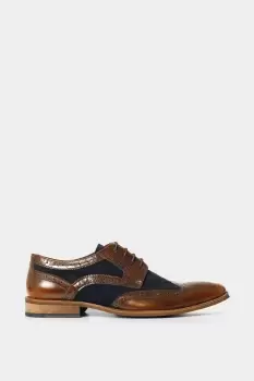 Image of Dapper High Shine Leather And Suede Brogue