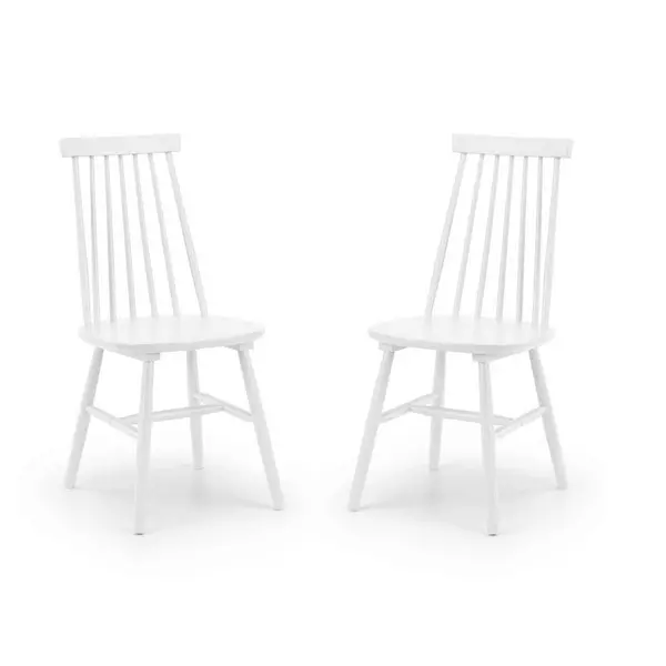 Image of Julian Bowen Set Of 2 Alassio Spindle Back Dining Chairs - White ALA022