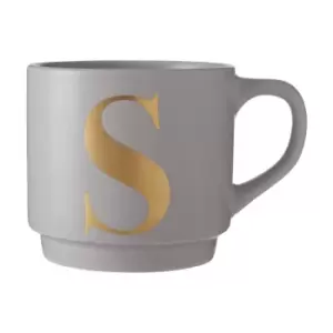 Image of Grey Porcelain S Alphabet Mug