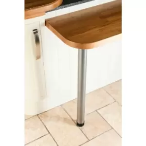 Image of Rothley - Pewter Stainless Steel Table & Worktop Leg 870mm x 60mm - Grey
