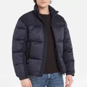 Image of Tommy Hilfiger Mens New York Monogram Puffer Jacket - Desert Sky Monogram - M