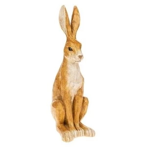 Image of Country Hare Watching Large Ornament. Dimensions 31cm x 10cm