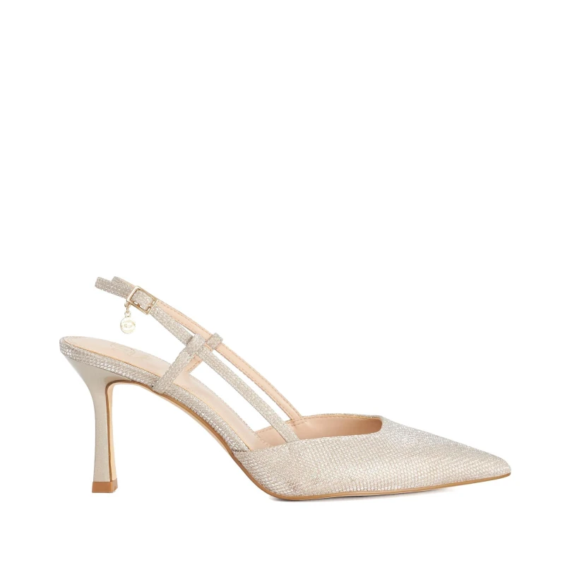 Image of Dune London Womens Composure Medium Heel Stiletto Court Shoes Gold Synthetic female 3 (36)