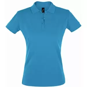 Image of SOLS Womens/Ladies Perfect Pique Short Sleeve Polo Shirt (S) (Aqua)