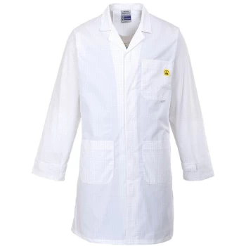 Image of AS10WHRS - sz S Anti-Static ESD Coat - White - Portwest