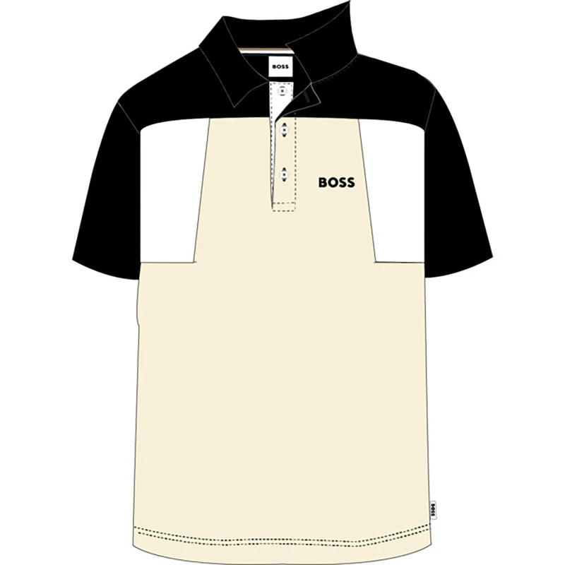 Image of Boss Kids Short Sleeve Polo Shirt Vanille 21C male 4 Yrs