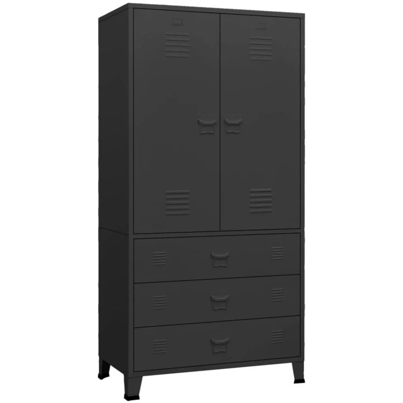 Image of VIDAXL Industrial Wardrobe Black 90x50x180cm Metal vidaXL 8720286699485