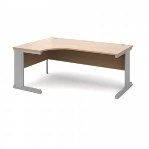 Image of Vivo Left Hand Ergonomic Desk 1800mm - Silver Frame Beech Top