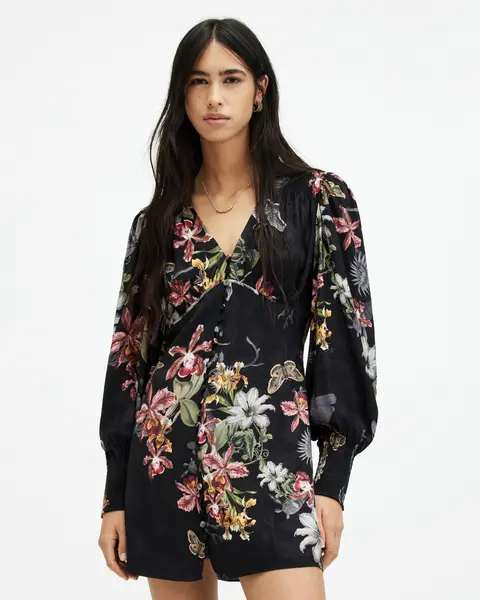 Image of AllSaints Auden Sanibel Print Mini Dress