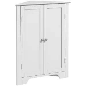 Image of kleankin Corner Bathroom Cabinet Freestanding Bathroom Storage Unit W/Adjustable