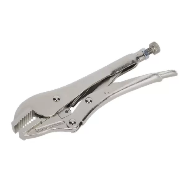 Image of Genuine SEALEY AK6822 Locking Pliers Straight Jaws 185mm 0-30mm Capacity