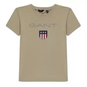 Image of Gant Shield Logo T Shirt - Beige
