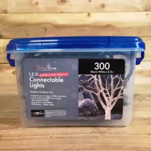 Image of Snowtime - 300 LED (30m) Warm White Connectable Lights on a Black Cable