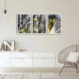 Image of 3PBCT-03 Multicolor Decorative Framed MDF Painting (3 Pieces)