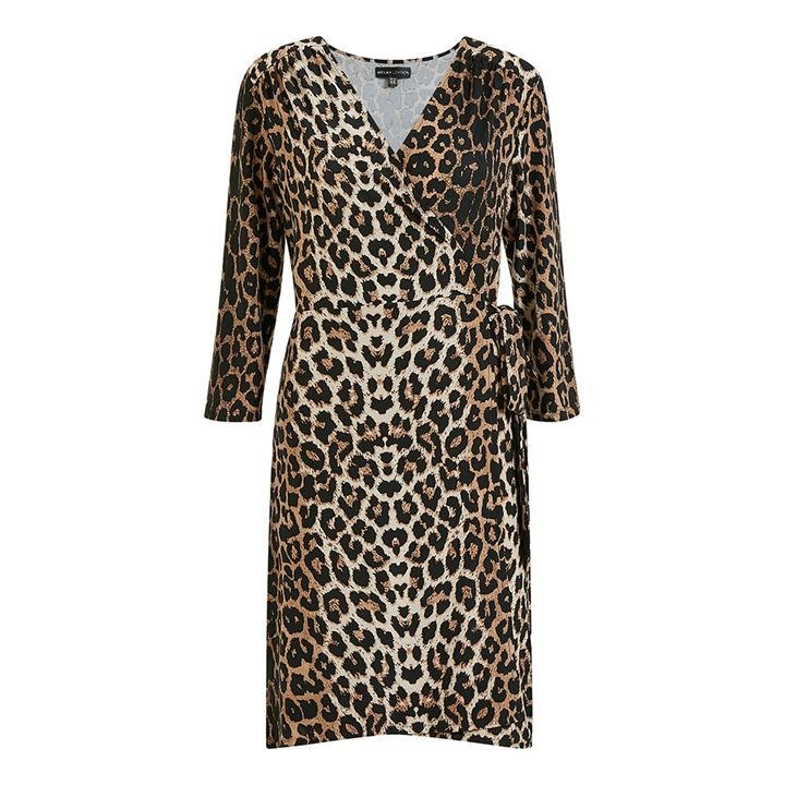 Image of Mela London Brown Animal Print 'Charlotte' Wrap Dress - 8
