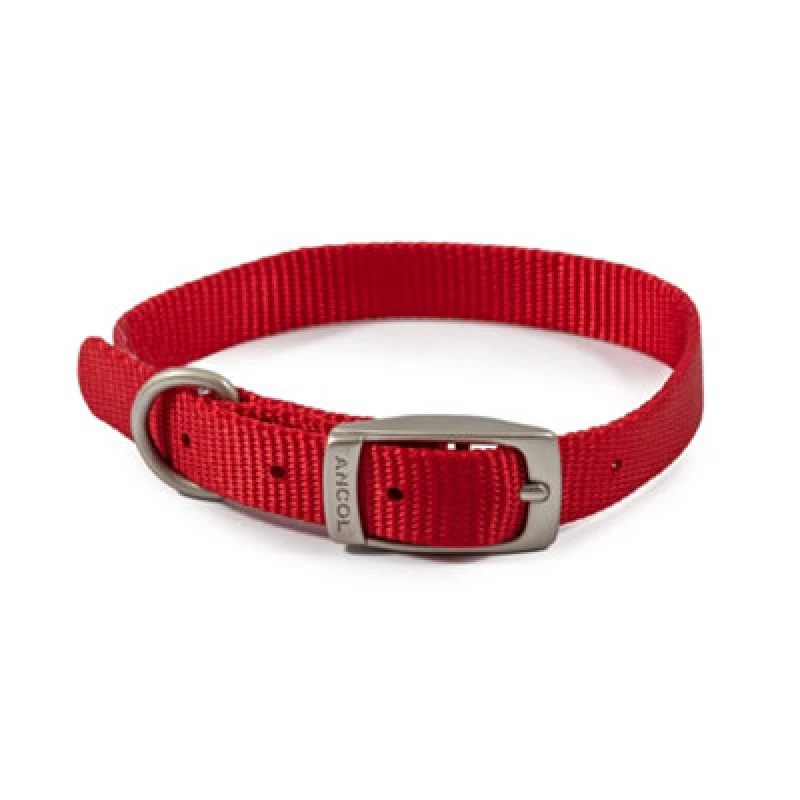 Image of Ancol Viva Weather Proof Lightweight Comfy Buckle Dog Collar Red
