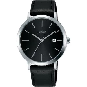 Image of Lorus RH935JX9 Mens Dress Watch with Sunray Black Dial & Silver Baton Hour Markers