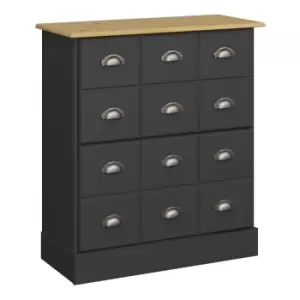 Image of Nola Shoe Cabinet Black And Pine