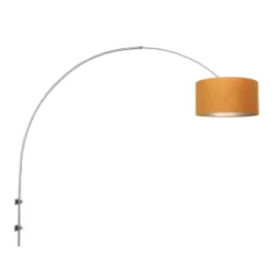 Image of Sparkled Light Wall Lamp with Shade Brushed Steel, Velvet Gold