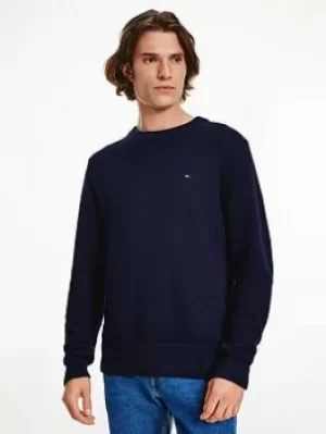 Image of Tommy Hilfiger Exaggerated Structure Knitted Jumper, Desert Sky, Size L, Men