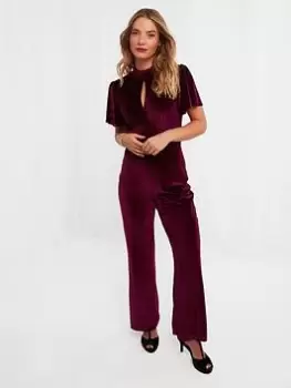 Image of Joe Browns Velour High Neck Jumpsuit -red, Red, Size 16, Women