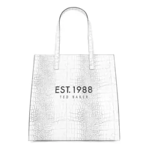 Image of Ted Baker Lavayda Large Croc Tote Bag - White