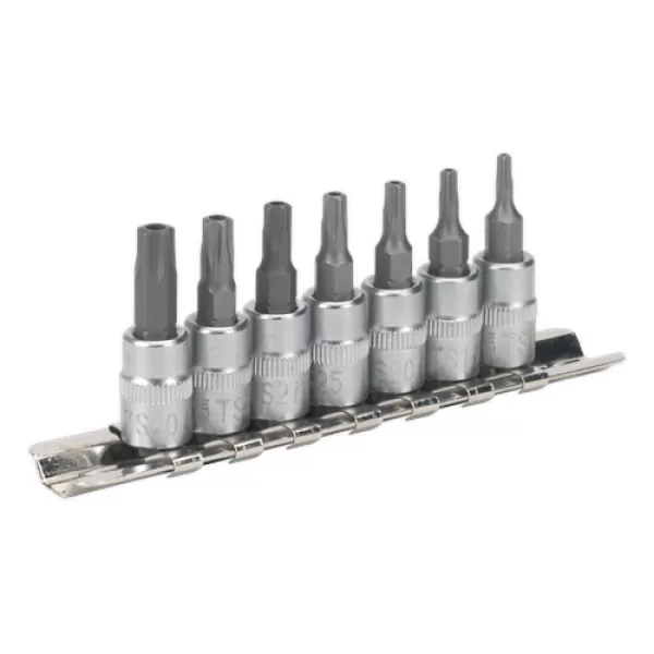Image of Genuine SEALEY SX106 TRX-TS Security Socket Bit Set 7pc 1/4Sq Drive