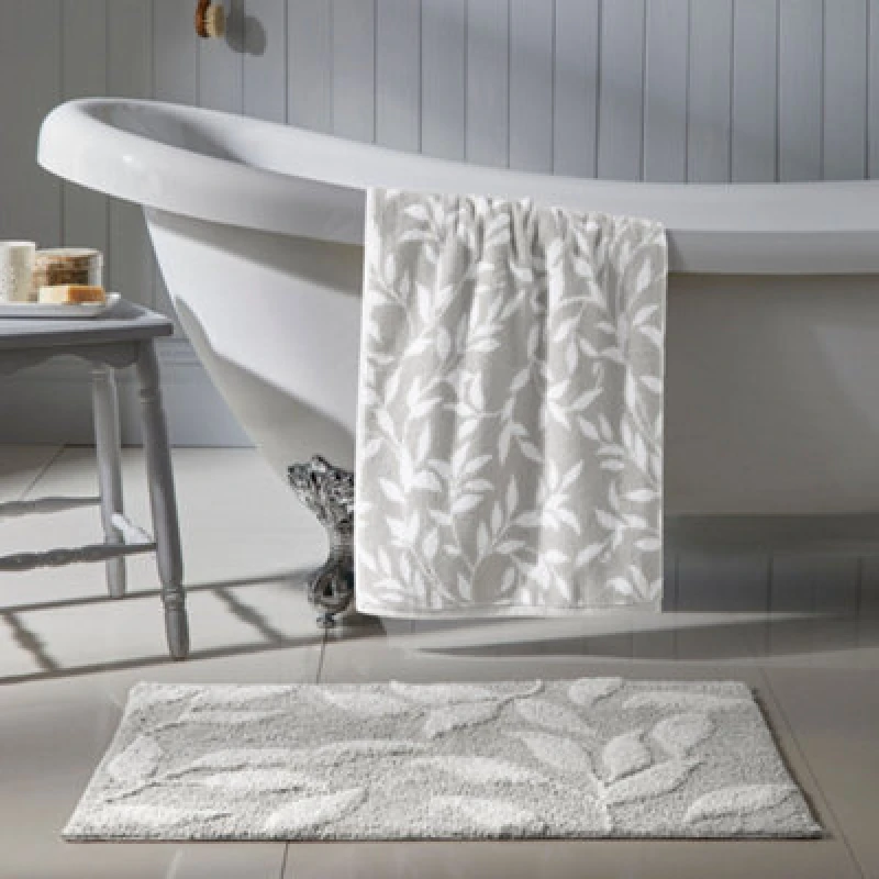 Image of Dreams & Drapes Sandringham Leaf Towel Grey