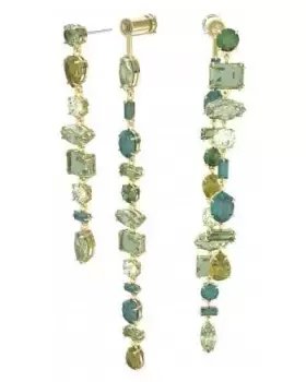 Image of Swarovski 5613734 Gema Multi Green Crystal Drop Earrings Jewellery