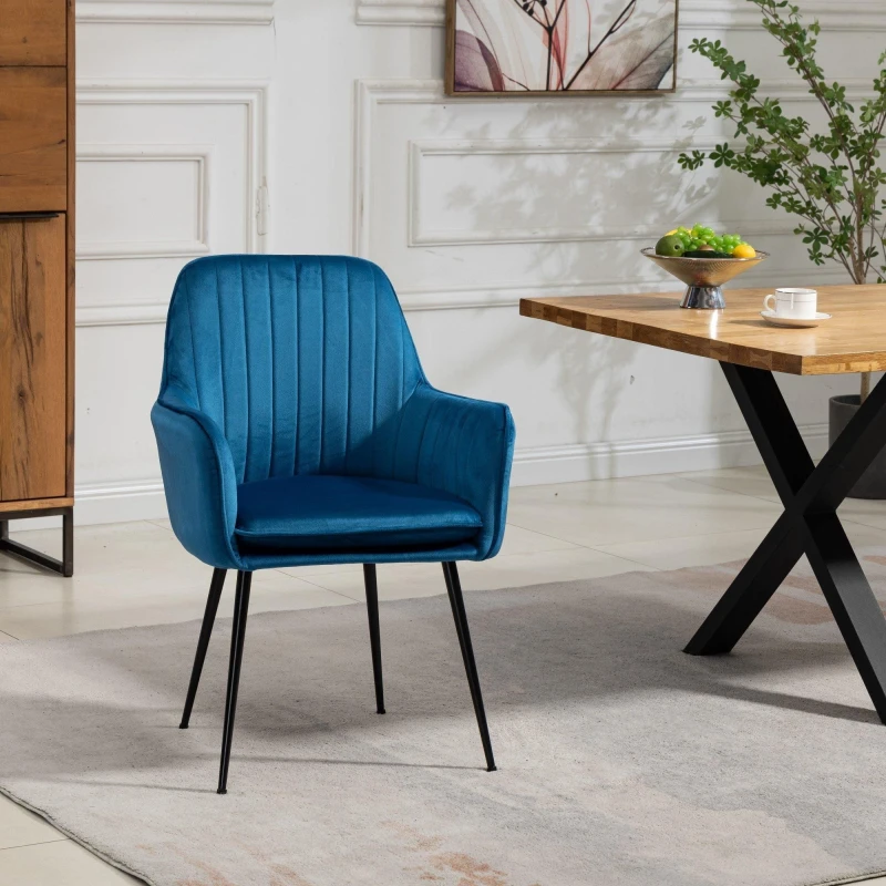 Image of Artemis Home Carrara Velvet Dining Chairs - Set of 2 in Blue Blue Unisex