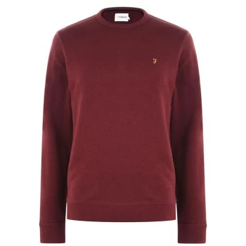 Image of Farah Tim Crew Sweatshirt - Red Marl 628