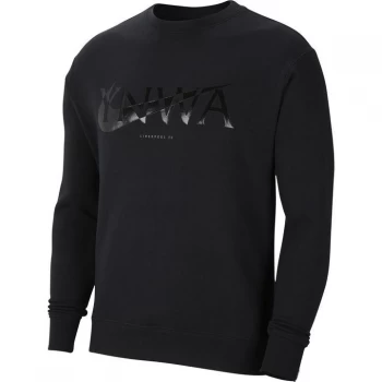 Image of Nike Sportswear Liverpool Crew Neck Fleece Sweatshirt Mens - Black