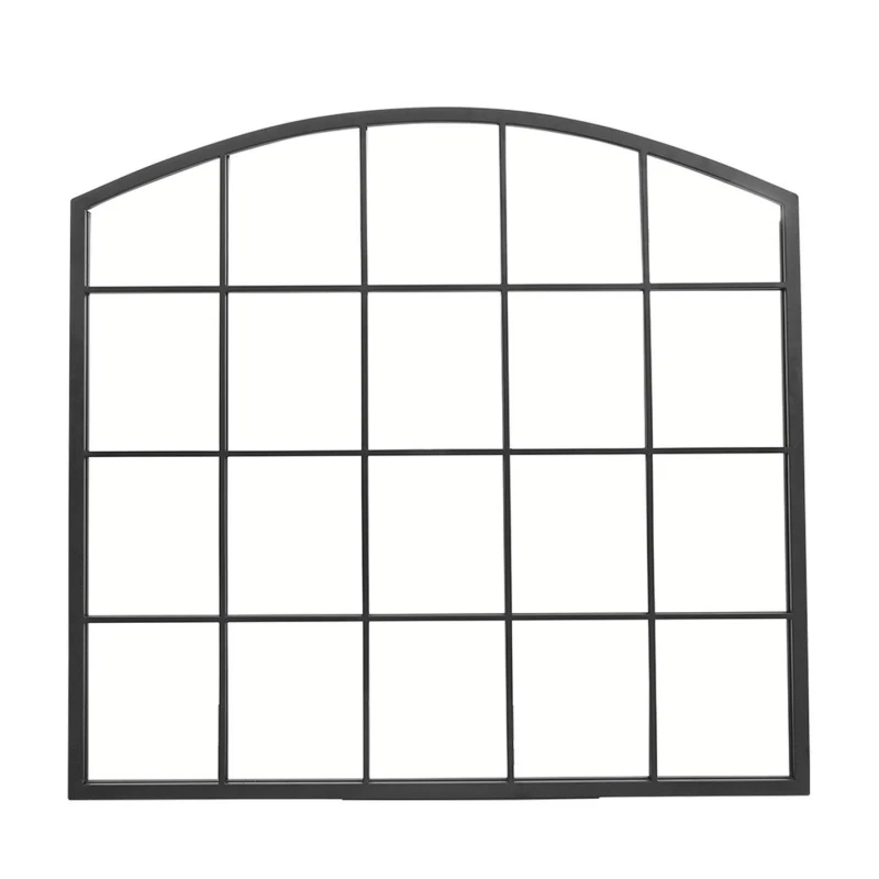 Image of Kabinet UK Industrial 96cm Window Arch Decor Wall Mirror Black unisex One Size
