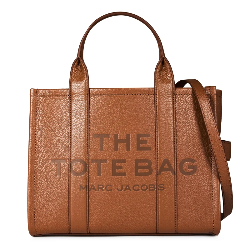 Image of Marc Jacobs Medium Leather Tote Bag - Brown Brown One Size