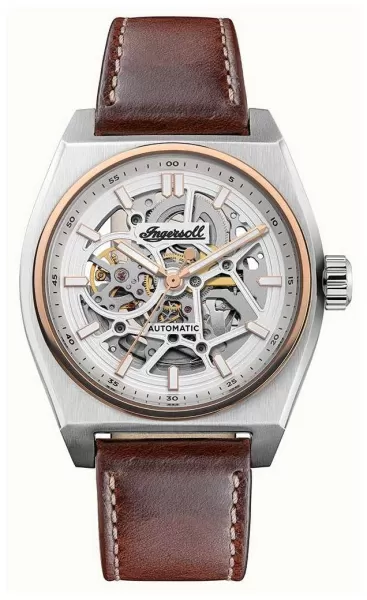 Image of Ingersoll I14302 The Vert Automatic (43mm) Silver Skeleton Watch