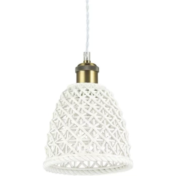 Image of Ideal Lux Lighting - Ideal Lux Lugano - 1 Light Dome Ceiling Pendant Light White