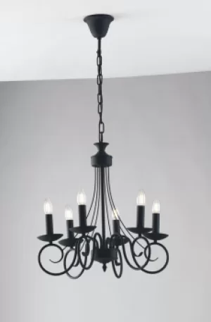 Image of BEATRICE 6 Light Chandeliers Anthracite 50x52cm