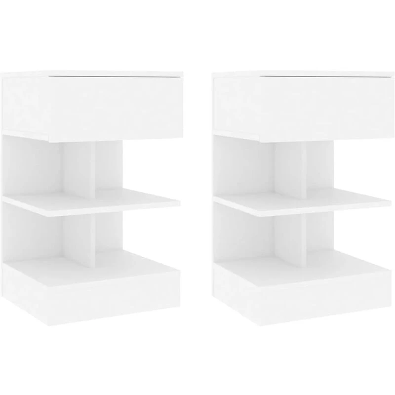 Image of VIDAXL Bedside Cabinets 2 pcs White 40x35x65cm Engineered Wood Vidaxl 8720286642467