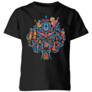 Image of Coco Tree Pattern Kids T-Shirt - Black - 3-4 Years