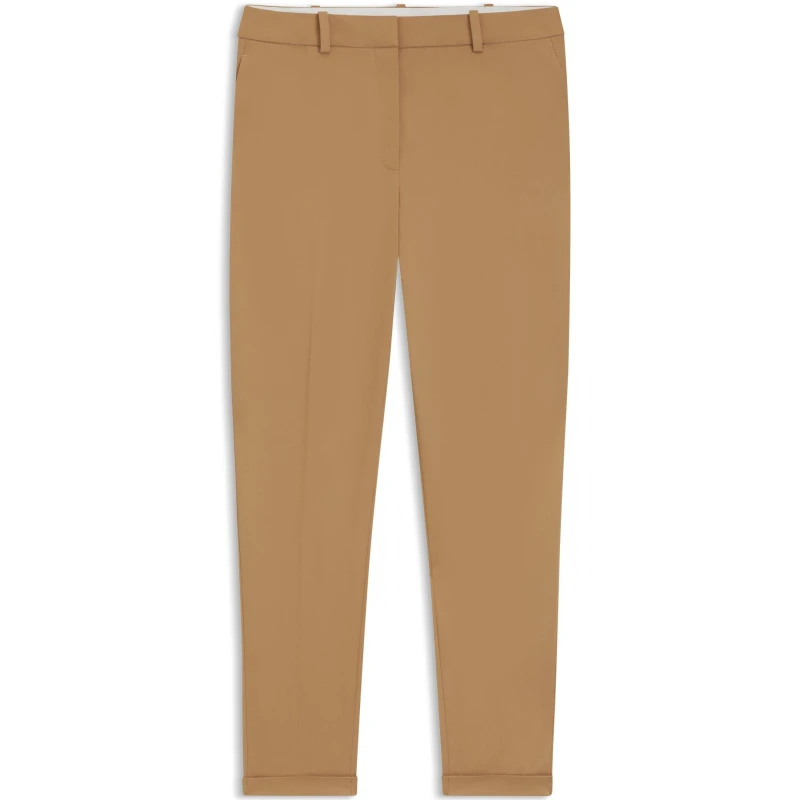 Image of Boss Womens Tachinoa Straight Leg Trousers Medium Beige female 4 (XXS)