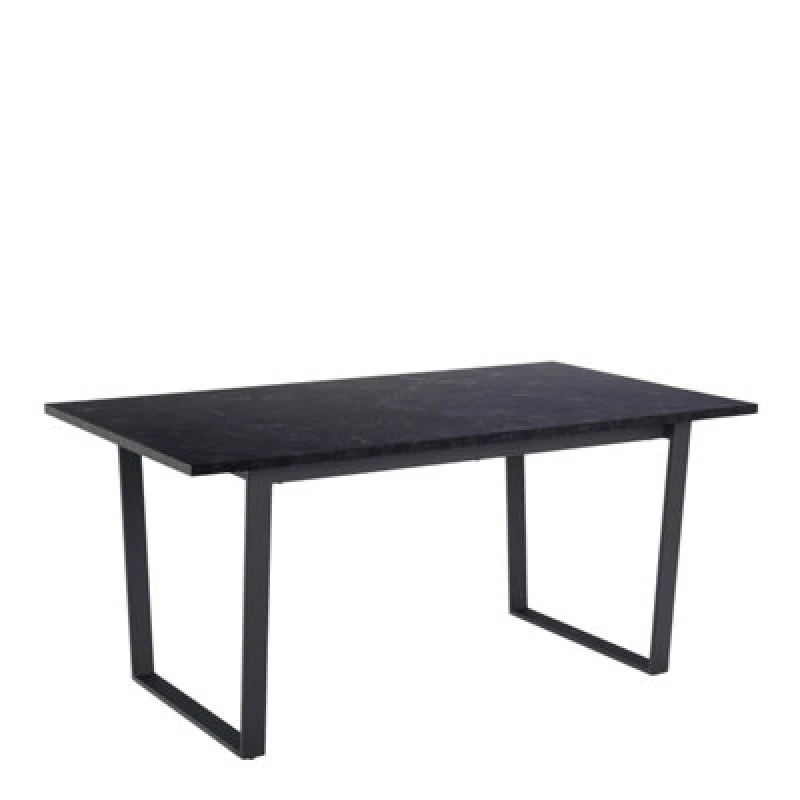 Image of Furniture To Go Amble Dining Table With Black Marble Melamine Top & Black Legs