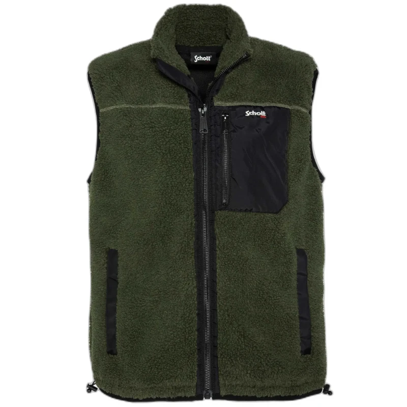 Image of Schott Sherpa vest Schott Swwadev Noir Unisex S