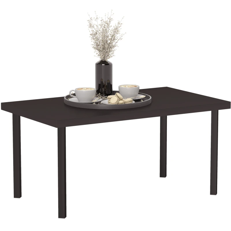 Image of Outsunny Metal Garden Coffee Table with Woodgrain Tabletop - Brown TJ Hughes 5063603882188